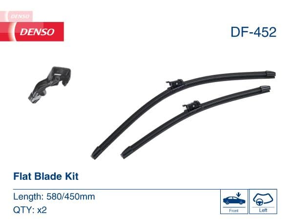 Wisserblad voegloos Voor (2pcs) Flat Blades 580/450mm past: ALPINE A110 II 12.17-