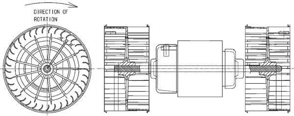 Lucht blazer motor (24V) past: MERCEDES ACTROS MP2 / MP3 10.02-
