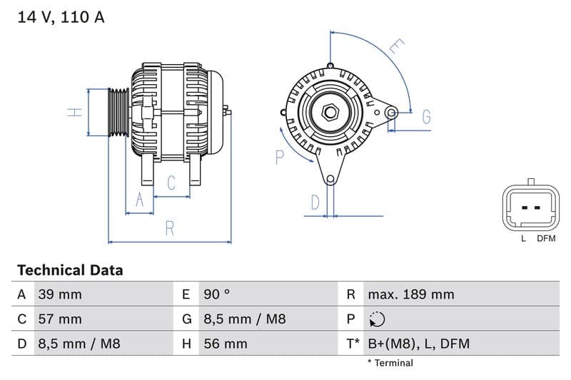 Dynamo (14V, 110A, gereviseerd) past: DACIA DUSTER, LOGAN, LOGAN EXPRESS, LOGAN MCV, SANDERO, SANDERO II  NISSAN KUBISTAR, MICRA III, NOTE, NV200, NV200 / EVALIA, TERRANO, TIIDA 1.4-2.0 02.00-