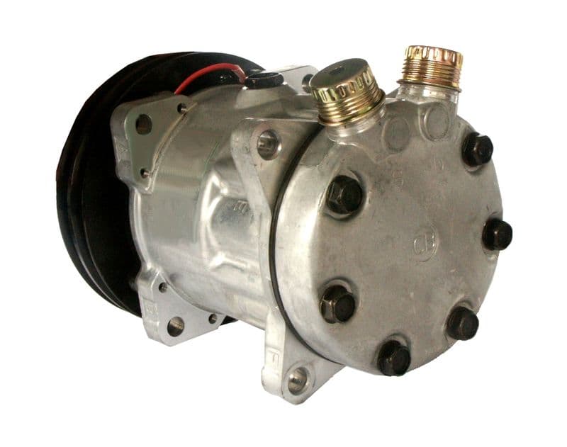 Airconditioning compressor 12V (R134a) past: CLAAS 130, 140 (200), 150 (200), 820, 840, 860, 880, 410, 410 II, 430, 430 II, 430 MONTANA, 460, 460 II, 460 II MTS, 460 TERRA, 480, 480 II, 480 II MTS