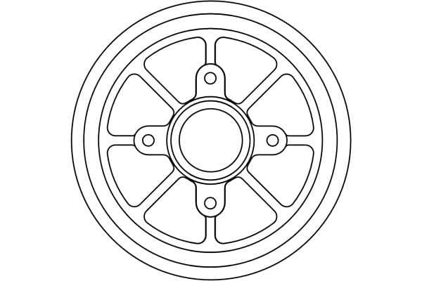 Brake drum Achter past: CITROEN C2, C2 ENTERPRISE, C3 I, C3 II, C3 PLURIEL  PEUGEOT 1007, 206, 206+ 1.1-1.6D 02.02-