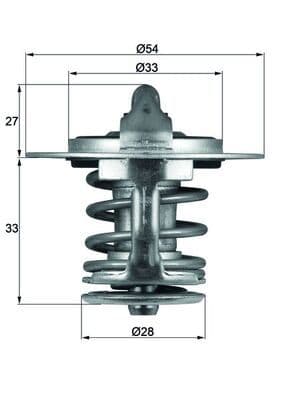 Thermostaat koelsysteem (77°C) past: MITSUBISHI L400  NISSAN CHERRY III, LAUREL, PATROL GR IV, PRIMERA, SUNNY II 1.3-4.2D 05.82-05.07