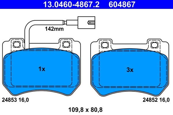 Remblokken set Voor , past: ALFA ROMEO 159, BRERA, SPIDER 1.8-2.2 06.05-12.12