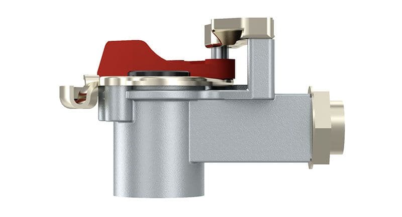 Pneumatische koppeling (door handle, draadmaat M16x1,5mm, kleur red, toepassing aanhangwagen)