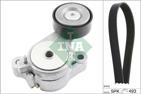 V-snaren set (met rollen) past: AUDI A1  SEAT ALHAMBRA, IBIZA IV, IBIZA IV SC, IBIZA IV ST  SKODA FABIA II  VW BEETLE, CC B7, EOS, GOLF PLUS V, GOLF V, GOLF VI, JETTA III 1.4-1.4H 11.05-07.18
