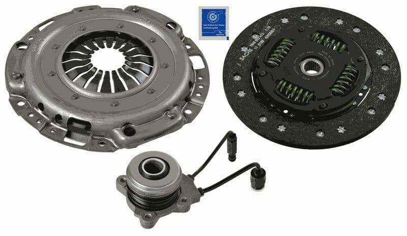 Koppelingskit met hydraulisch lager (215mm) past: MERCEDES A (W168), A (W169), B SPORTS TOURER (W245), VANEO (414) 1.4-1.7 07.97-06.12