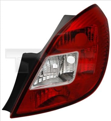 Achterlicht Rechts (kleur indicator wit, kleur van het glas red) past: OPEL CORSA D Hatchback 5D 07.06-08.11