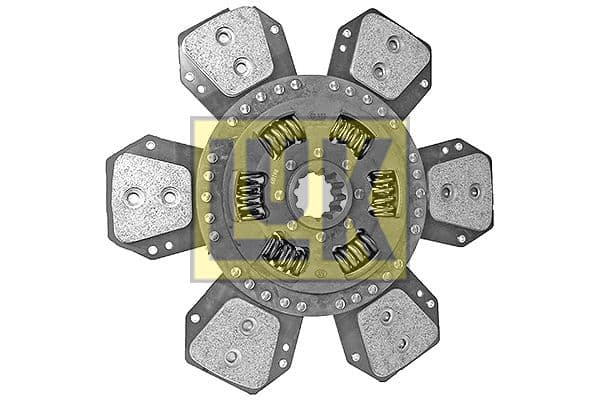 Koppelingsplaat/plaat keramiek (310mm  aantal peddels: 6) past: FARMTRAC 75  MASSEY FERGUSON 3645, 3645 NEW, 3650, 3655 NEW