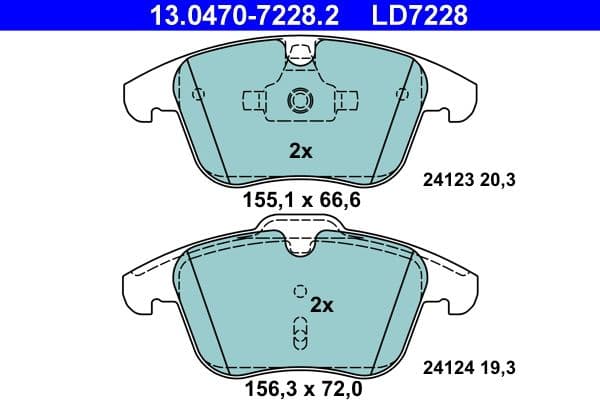 Keramische remblokken Voor , past: VOLVO S60 II, S80 II, V60 I, V70 III, XC70 II  FORD GALAXY II, GALAXY MK II, MONDEO IV, S-MAX  JAGUAR S-TYPE II, XF I, XF SPORTBRAKE 1.5-4.4 01.99-12.19