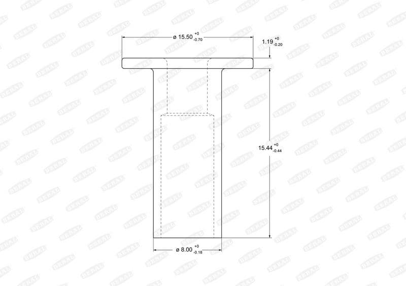 Rivet, drum brake lining