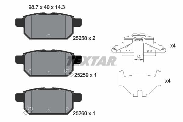 Remblokken set Achter , past: SUZUKI BALENO, S-CROSS, SWIFT IV, SWIFT V, SX4 S-CROSS, VITARA  TOYOTA YARIS 1.0-1.6D 11.05-