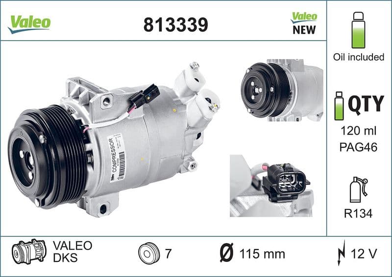 Airconditioning compressor past: RENAULT KOLEOS I 2.0D 07.08-