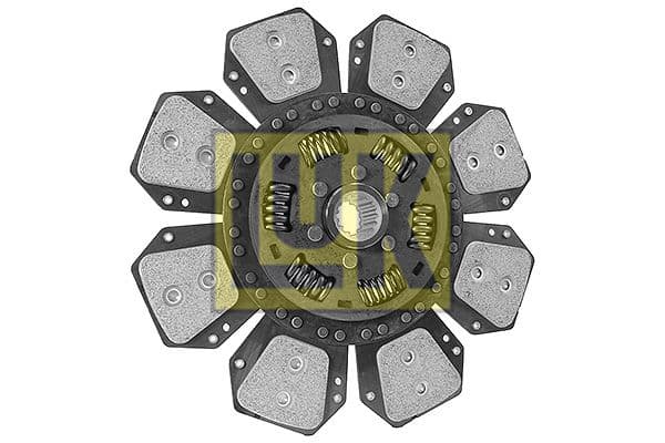 Koppelingsplaat/plaat keramiek (310mm  aantal peddels: 8) past: RENAULT 103-52 TA, 103-52 TE, 103-52 TS, 103-52 TX, 103-54 TA, 103-54 TE, 103-54 TS, 103-54 TX, 496, 498, 681, 681 S, 681-4