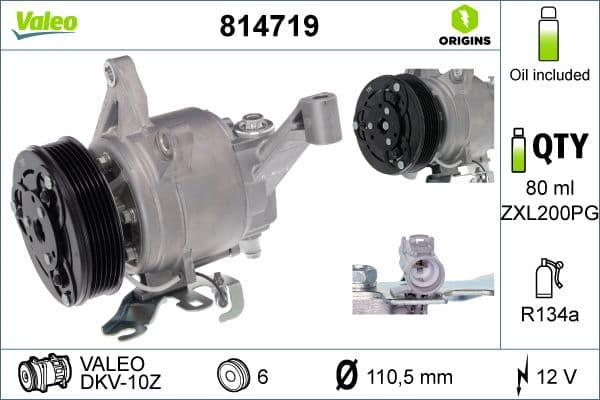 Airconditioning compressor past: SUBARU FORESTER, IMPREZA, XV 1.6/2.0/2.5 10.16-
