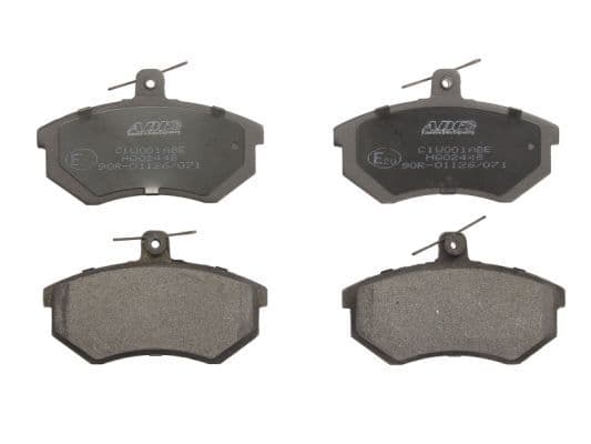 Remblokken set Voor , past: AUDI 100 C2, 100 C3, 200 C2, 200 C3, 80 B2, 80 B3, 80 B4, 90 B3, A4 B5, A4 B6, CABRIOLET B3, COUPE B2, COUPE B3, QUATTRO  CHERY A3, COWIN 5  VW CADDY 1.4-2.9 07.77-