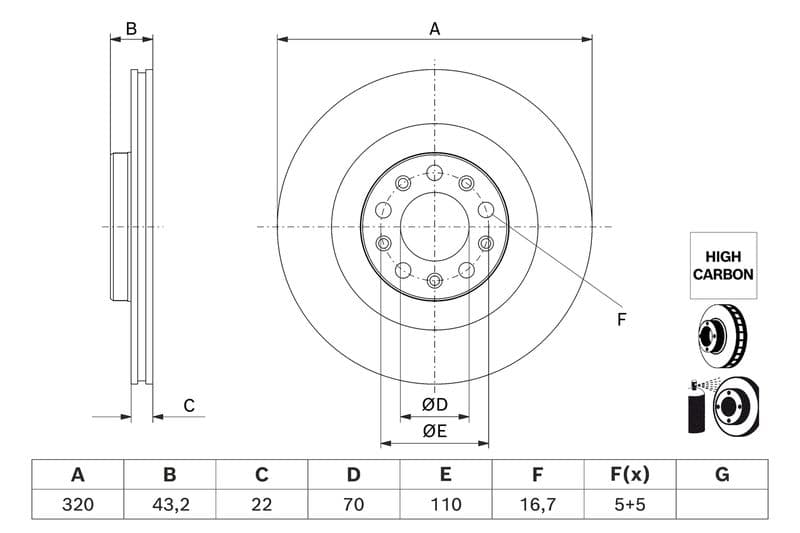 Brake disc Achter Links/Rechts past: ALFA ROMEO GIULIA, STELVIO 2.0/2.2D 10.15-