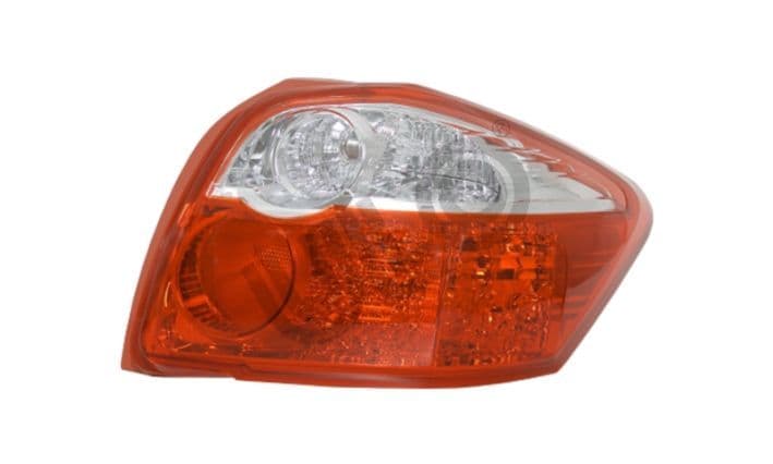 Achterlicht Rechts (kleur indicator wit, kleur van het glas red) past: TOYOTA AURIS E15 04.10-09.12