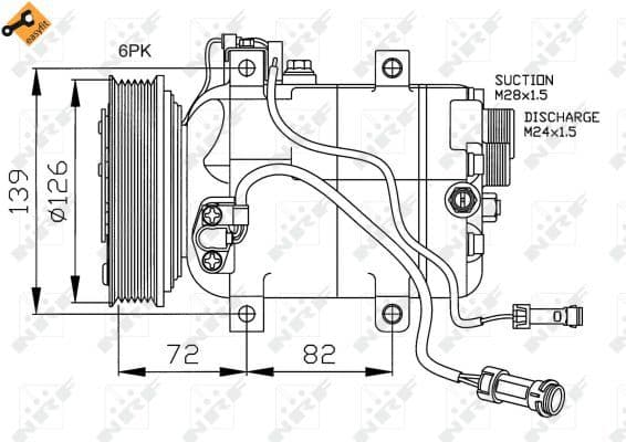 Airconditioning compressor past: AUDI 100 C4, 80 B4, A6 C4, A8 D2, CABRIOLET B3, COUPE B3 2.2-2.8 12.90-08.00