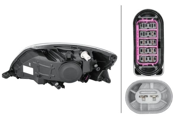 Koplamp Rechts (H4/PY21W/W5W, elektrisch, met motor, kleur invoegen: verchroomd) past: SKODA FABIA II, ROOMSTER, ROOMSTER PRAKTIK