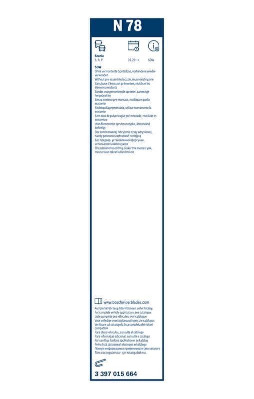 Wisserblad Standaard (1pcs) Twin Truck 700mm past: SCANIA G II, L, P II, R II, S 09.16-