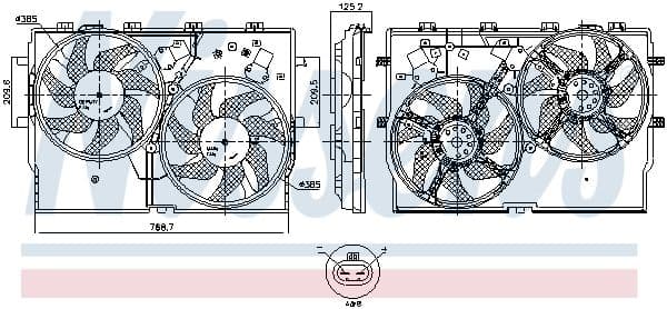 Radiatorventilator (met huisvesting) past: CITROEN JUMPER III  FIAT DUCATO  OPEL MOVANO C  PEUGEOT BOXER 2.0D-3.0D 04.06-