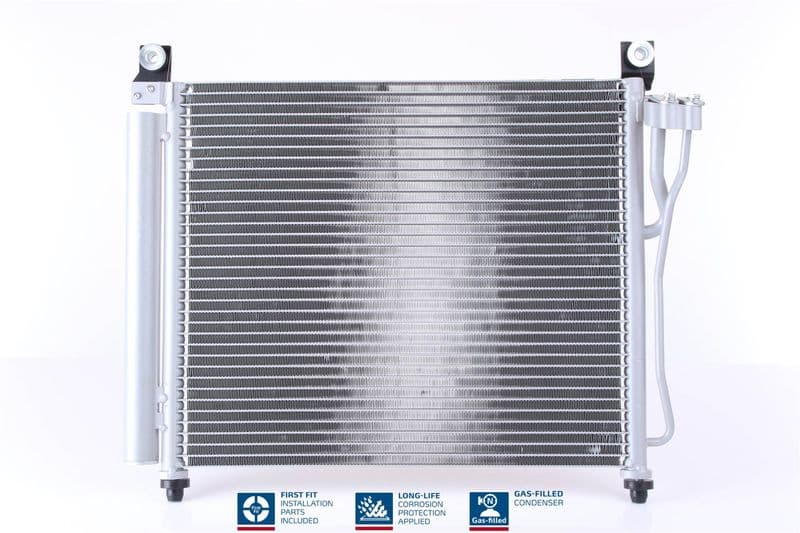 A/C condensator (met droger, (EN) additional fitting elements) past: KIA PICANTO I 1.0-1.1LPG 04.04-09.11