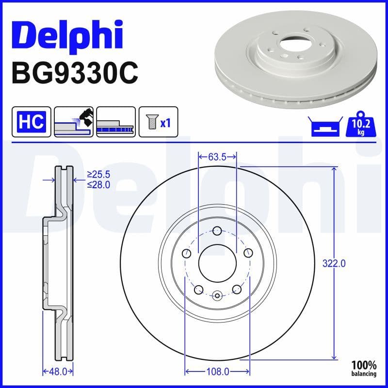 Brake disc Voor Links/Rechts past: VOLVO S60 III, S90 II, V60 II, V90 II, XC40, XC60 II 1.5-2.0H 03.16-