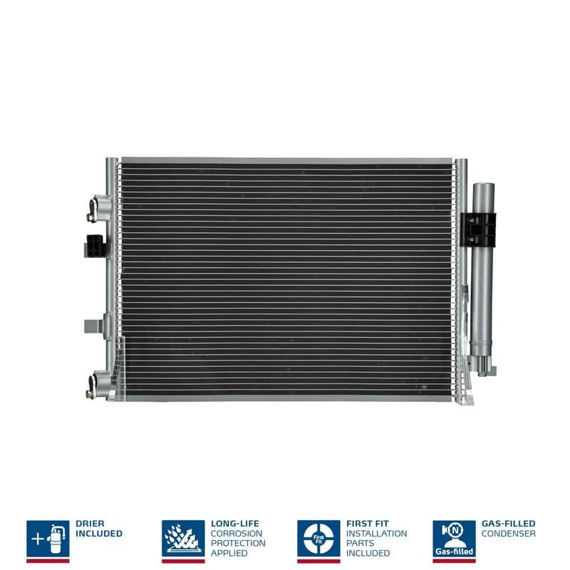 A/C condensator (met droger, (EN) additional fitting elements) past: FORD C-MAX II, GRAND C-MAX 1.6D/1.6LPG 12.10-06.19