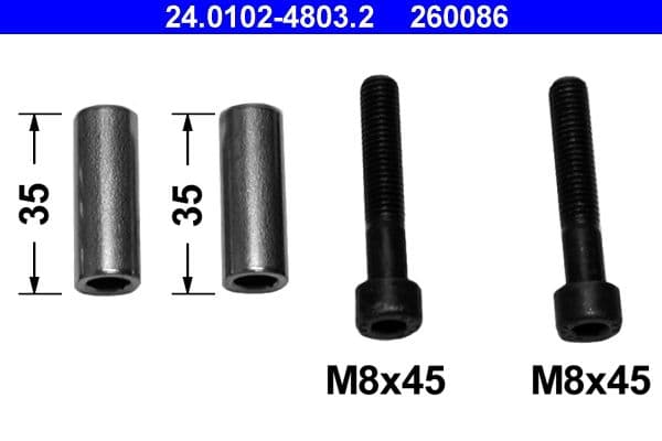 Remklauw reparatieset Voor Links/Rechts (diameter zuiger: 35) past: SEAT AROSA, CORDOBA, CORDOBA VARIO, IBIZA II  VW DERBY, GOLF II, JETTA II, POLO, POLO CLASSIC, POLO II 1.0-2.0 08.81-06.04