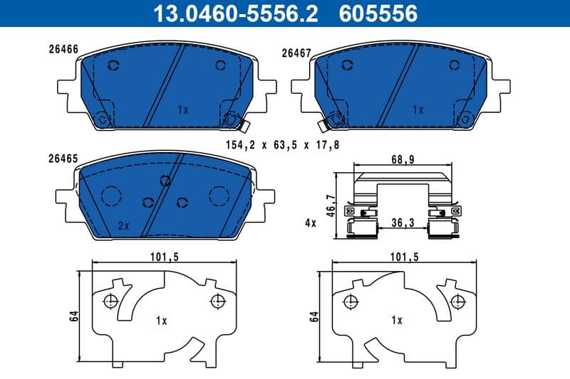 Remblokken set Voor , past: HYUNDAI SANTA FE IV, SANTA FE V  KIA SORENTO IV 1.6H/2.2D/2.5 03.20-