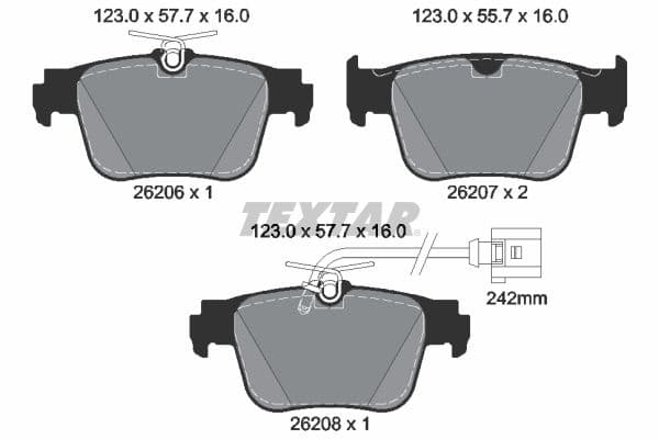 Remblokken set Achter , past: AUDI A3, A3 ALLSTREET  CUPRA FORMENTOR, LEON, LEON SPORTSTOURER 1.0-2.5 11.19-