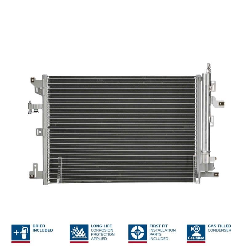 A/C condensator (met droger, (EN) additional fitting elements) past: VOLVO XC90 I 2.4D-4.4 10.02-12.14