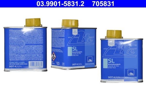 Brake fluid DOT4 (0,5L) [droog: 260°C, nat: 165°C, viscositeit: 1400mm²/sec.] SAE J1703, ISO/DIN 4925 klasa 4 FMVSS 116 DOT4, - elke 1 jaar SL veranderen