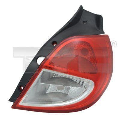 Achterlicht Links (extern, P21/5W/P21W, kleur indicator wit, kleur van het glas red) past: RENAULT CLIO III Ph II Hatchback 06.09-11.12