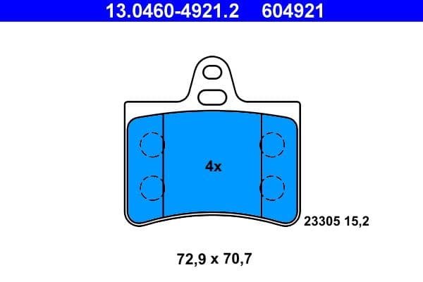 Remblokken set Achter , past: CITROEN C5 I, C5 II 1.6D-3.0 03.01-09.08