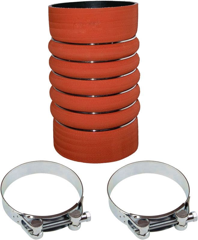 Intercooler slang (115mm/115mmx210mm, oranje, met klemmen) past: MERCEDES ACTROS, ACTROS MP2 / MP3, ATEGO OM541.920-OM926.948 04.96-