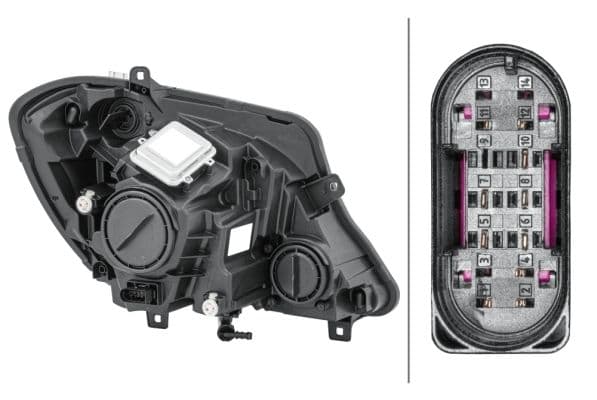 Koplamp Links (bi-xenon/LED, D3S/H7/LED/PY21W, elektrisch, met motor, met gloeilamp) past: MERCEDES SPRINTER 3,5-T (B906), SPRINTER 3-T (B906), SPRINTER 3-T (B910), SPRINTER 4,6-T (B906)