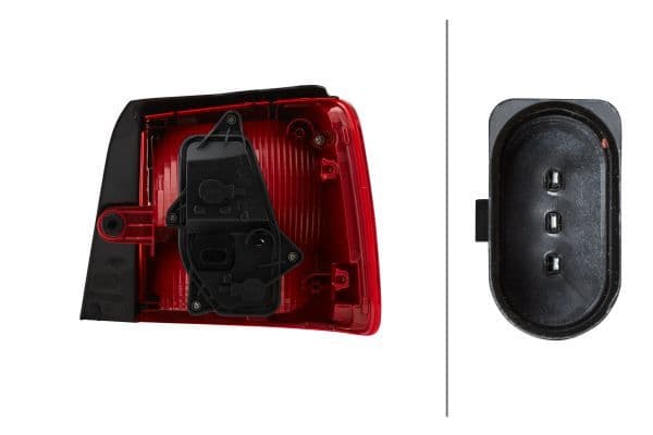 Achterlicht Links (extern, P21W, kleur indicator wit, kleur van het glas red/wit) past: VW TOURAN I 05.10-05.15