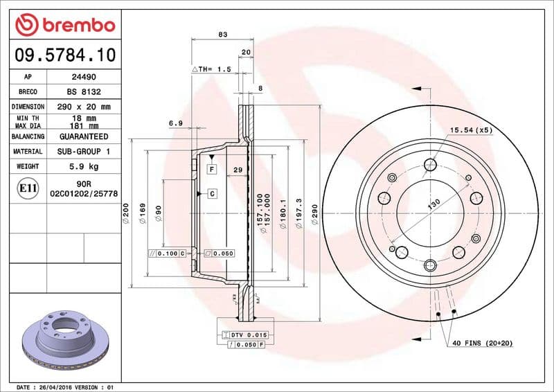 Brake disc Achter Links/Rechts past: PORSCHE 911, 911 TARGA 3.0 03.74-10.83