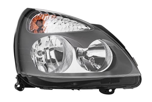 Koplamp Rechts (halogeen, H1/H7/PY21W/W5W, elektrisch, zonder motor, kleur invoegen: grijs, kleur indicator: transparant) past: RENAULT CLIO II Ph III, THALIA I -05.09