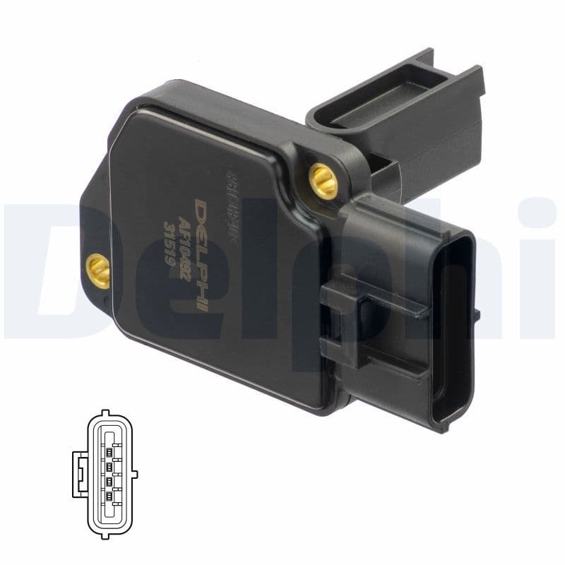 Luchtstroommeter (4 pin, patroon) past: FORD MONDEO III 2.2D 09.04-03.07