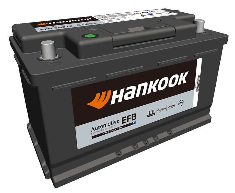 Batterij HANKOOK 12V 80Ah/800A (EN) START&STOP EFB (R+ standaard terminal) 315x174x190 B13 - montageflens 10,5 mm (beginnen/efb)