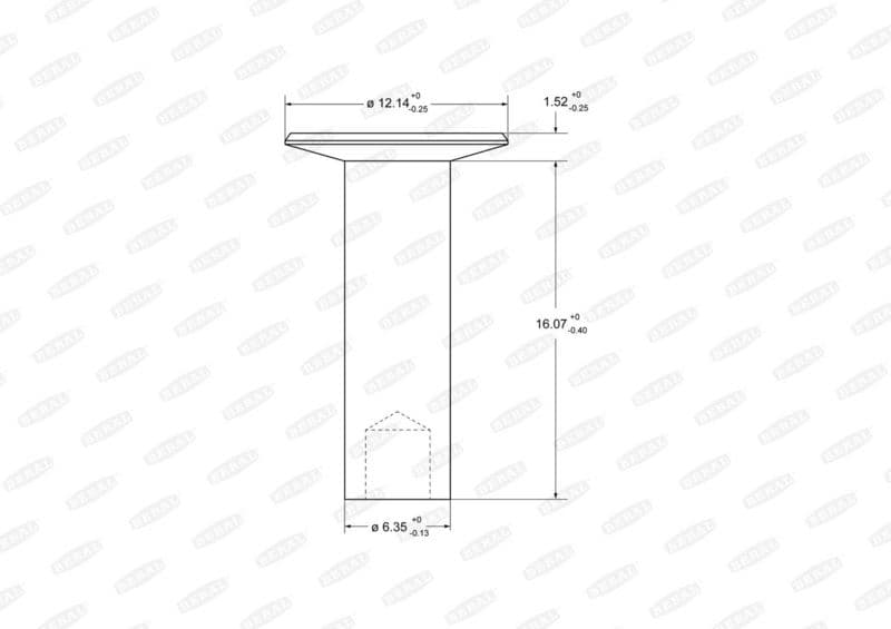 Rivet, drum brake lining