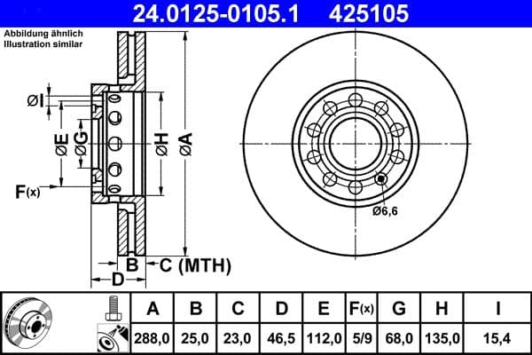 Brake disc Voor Links/Rechts past: AUDI 100 C4, A4 B5, A4 B6, A4 B7, A4 B8, A6 C4, A6 C5  SEAT EXEO, EXEO ST  SKODA SUPERB I, SUPERB II, SUPERB III  VW PASSAT B5, PASSAT B5.5 1.6-4.2 12.90-06.24