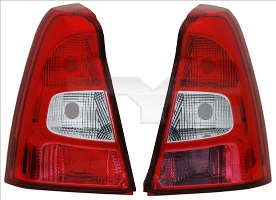 Achterlicht Links (kleur indicator wit, kleur van het glas red) past: DACIA LOGAN I Saloon 01.09-10.12