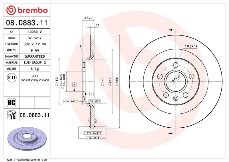 Brake disc Achter Links/Rechts past: MERCEDES G (W463)  VOLVO XC40  BMW 4 GRAN COUPE (G26)  INFINITI Q60  LYNK & CO 01  TESLA MODEL Y 1.5-Electric 10.13-