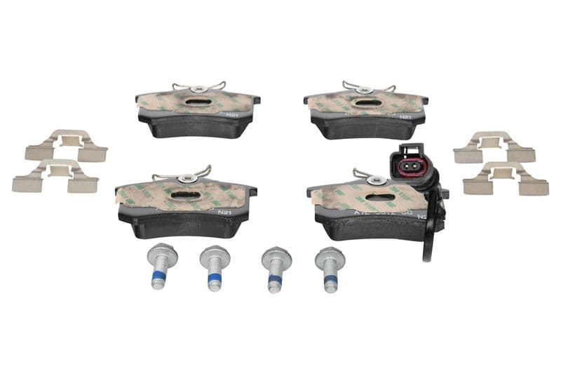 Remblokken set Achter (met remklauw geleidingsbouten), past: AUDI A2, A4 B5  RENAULT TWINGO II  SEAT CORDOBA, IBIZA III  SKODA FAVORIT FORMAN  VW GOLF III, LUPO I, POLO, POLO IV 1.2-2.0 12.91-