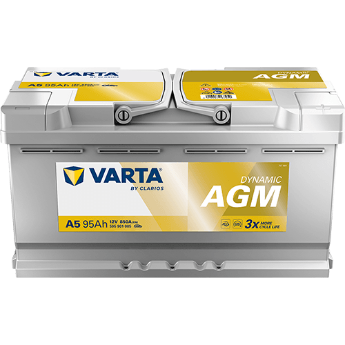 Batterij VARTA 12V 95Ah/850A (EN) Dynamic AGM  (EN) START&STOP AGM (R+) 353x175x190 B13 - montageflens 10,5 mm