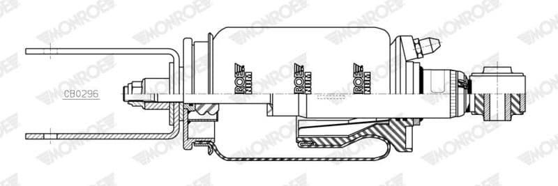 Schokdemper bestuurderscabine Achter Rechts past: MERCEDES ACTROS MP4 past: MERCEDES ACTROS MP4 / MP5, ANTOS, AROCS 07.11-
