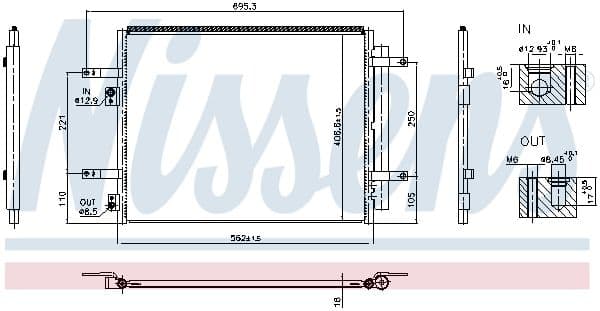 A/C condensator (met droger) past: KIA CEED, XCEED 1.6H 12.19-
